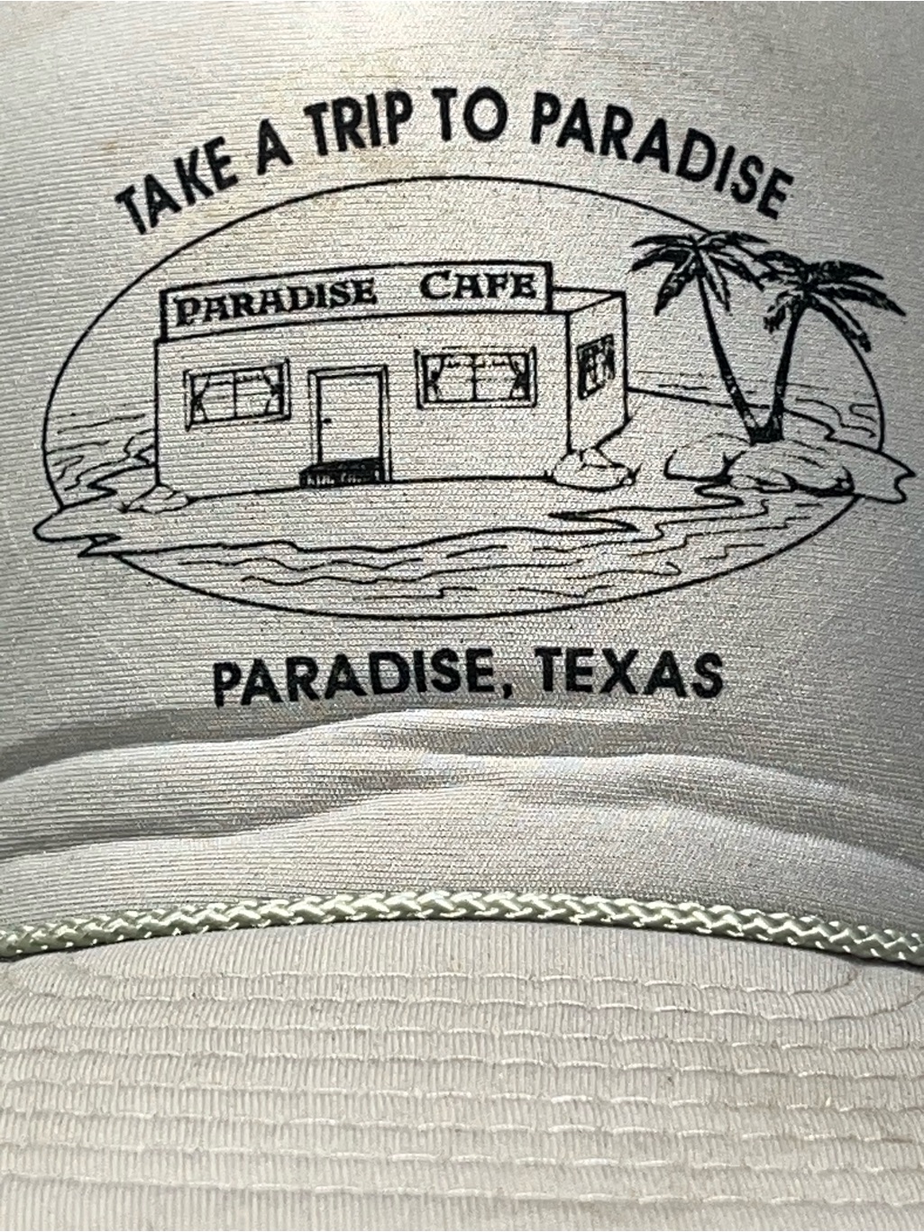 Nissin Vintage Paradise Texas Cafe Souvenir Foam Mesh Trucker Snapback Hat Cap